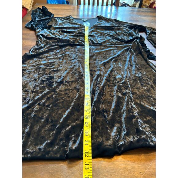 H by Halston Black Crushed Velvet Dress - Size 2x - Picture 8 of 14
